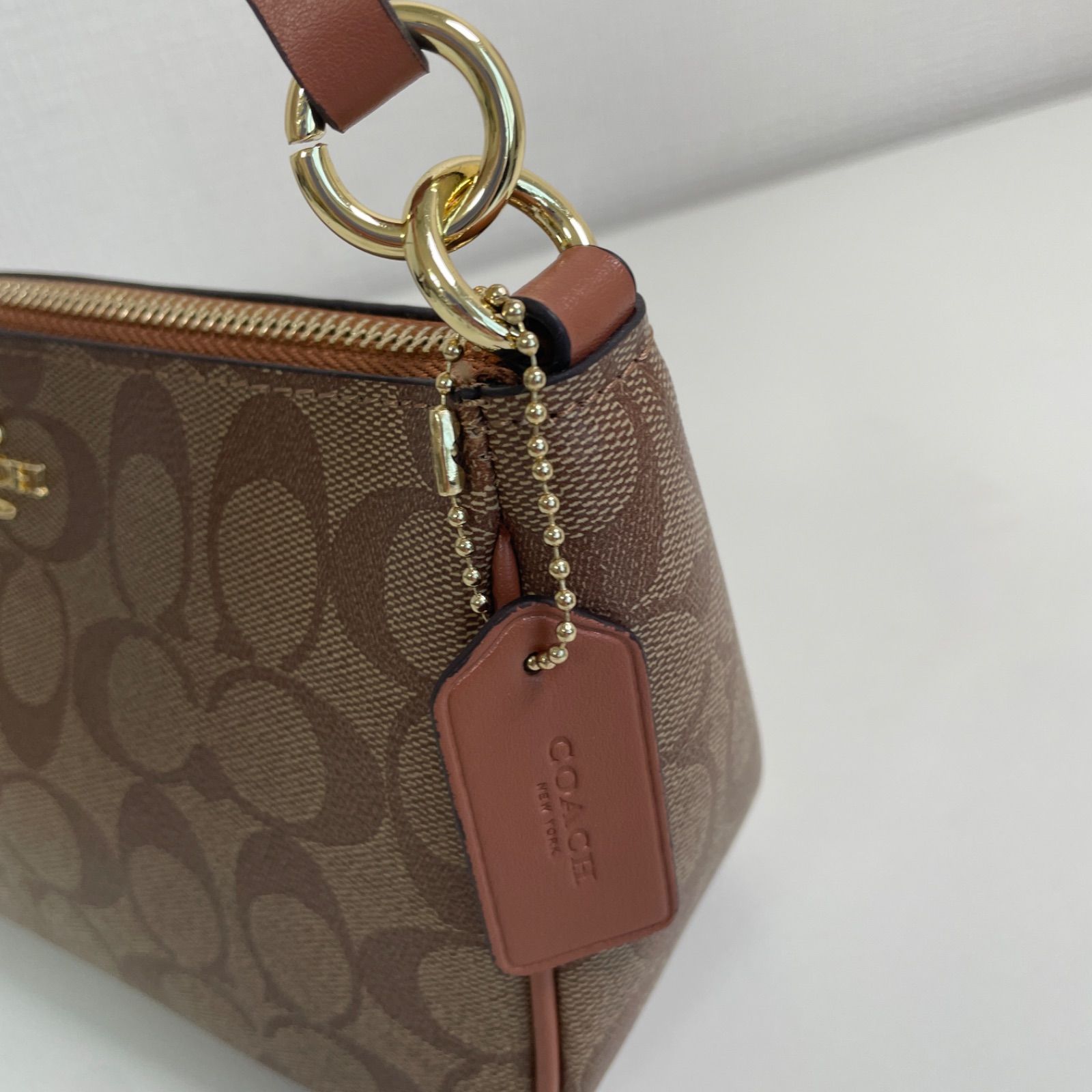 COACH 2way シグネチャー ショルダーバッグ 未使用品 美品 ブラウン