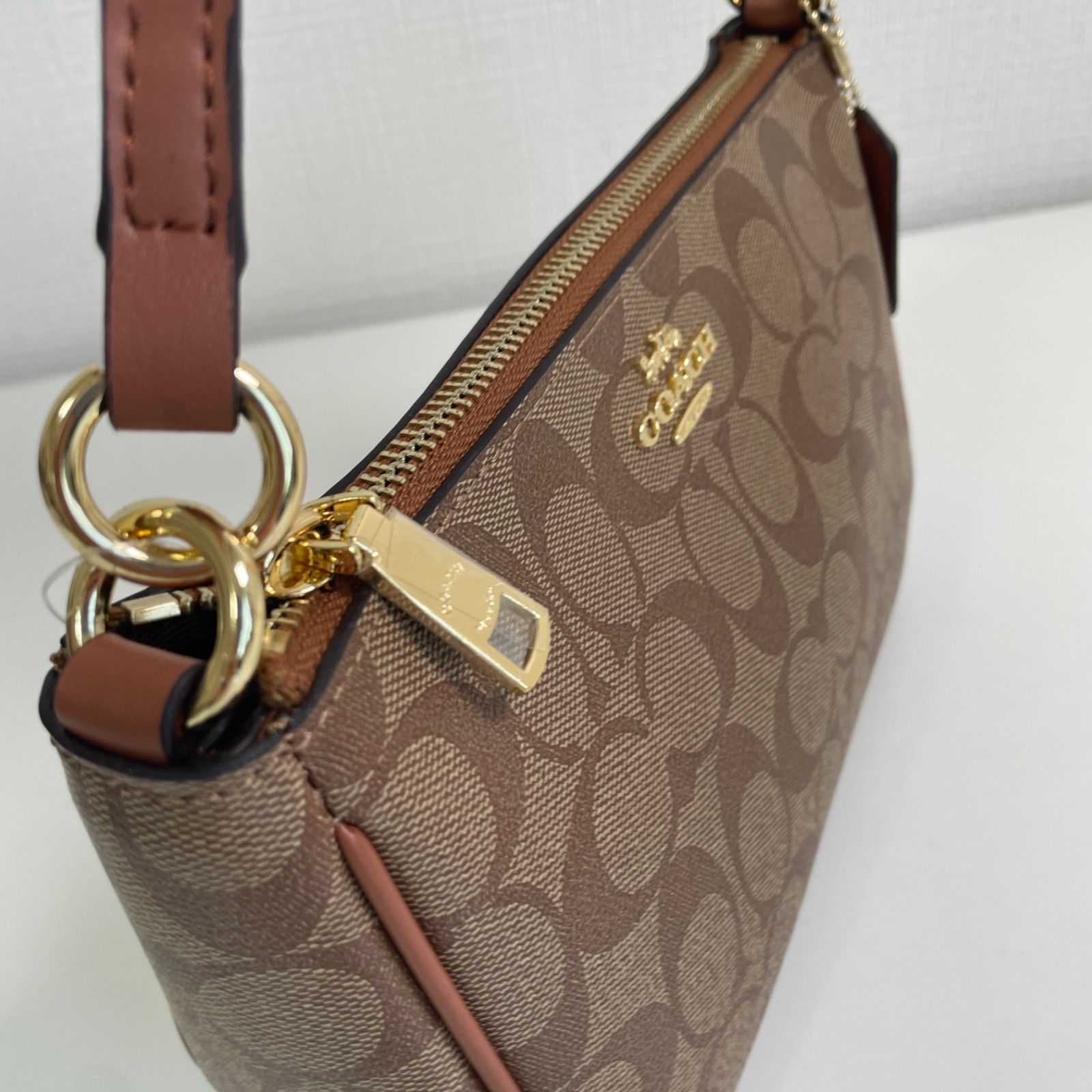 COACH 2way シグネチャー ショルダーバッグ 未使用品 美品 ブラウン