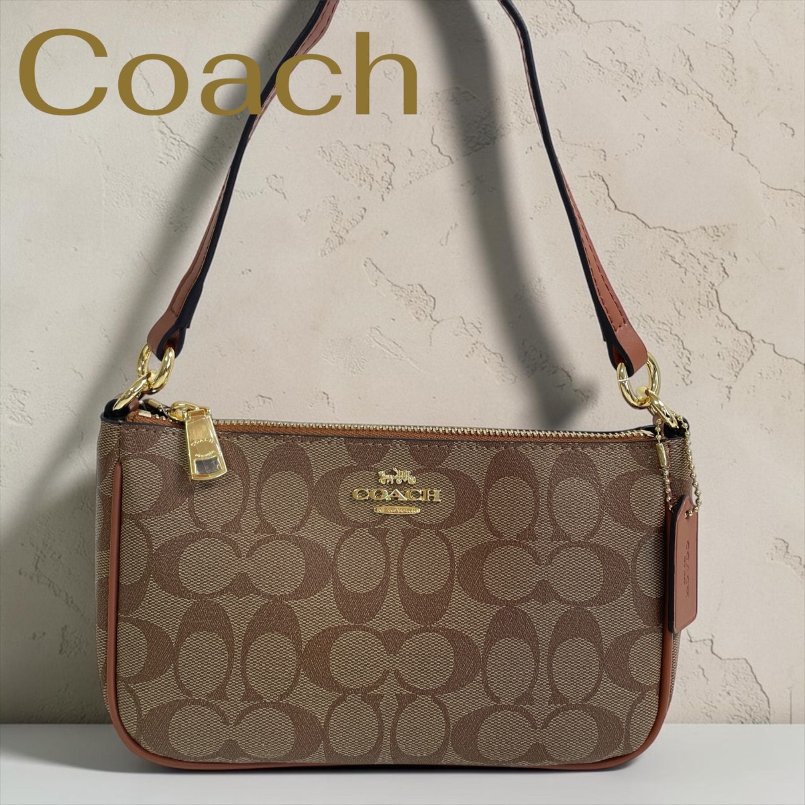 COACH 2way シグネチャー ショルダーバッグ 未使用品 美品 ブラウン