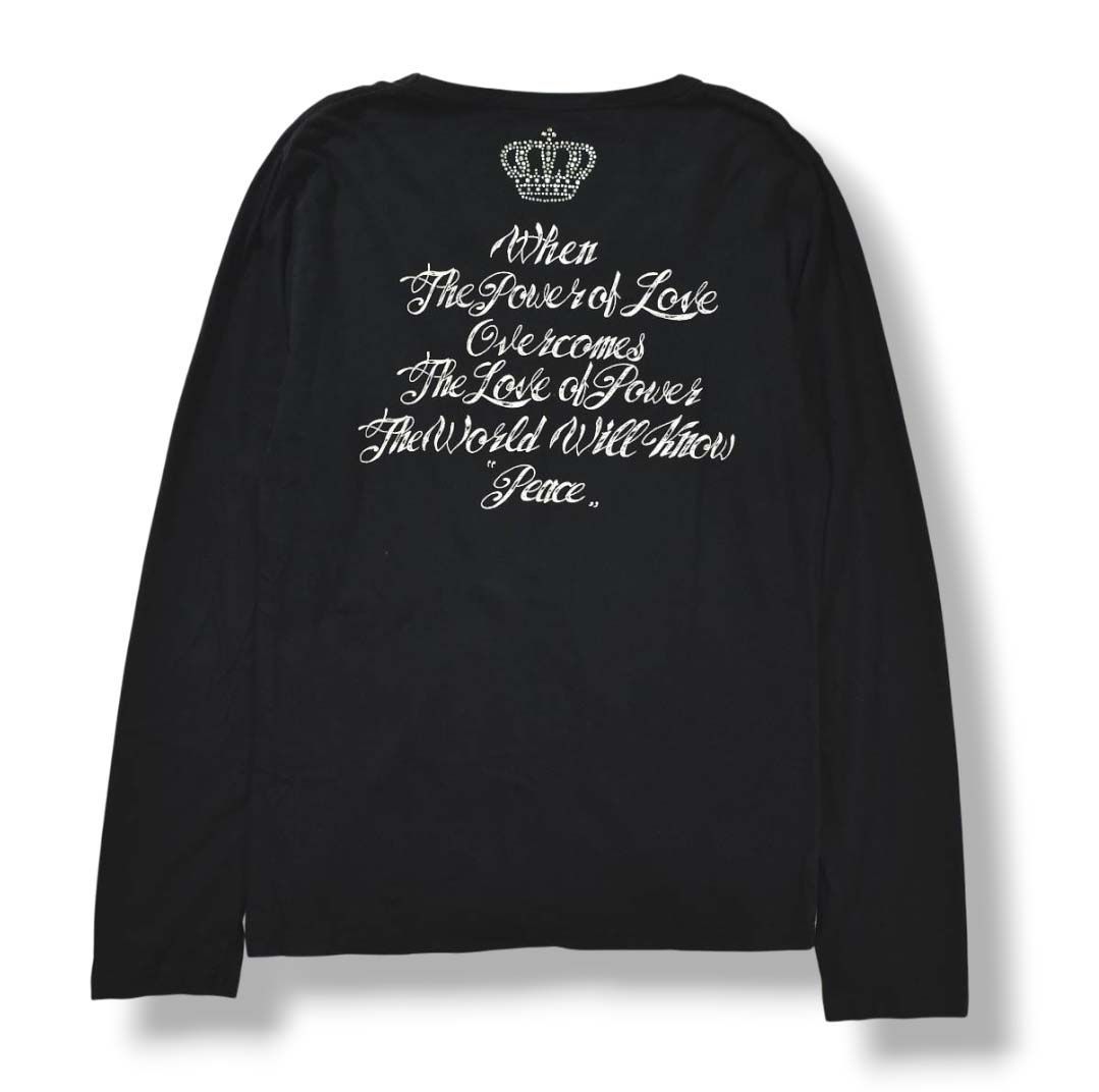 ロアー Roar 長袖 クロスガン ラインストーン Vネック Tシャツ ロンT