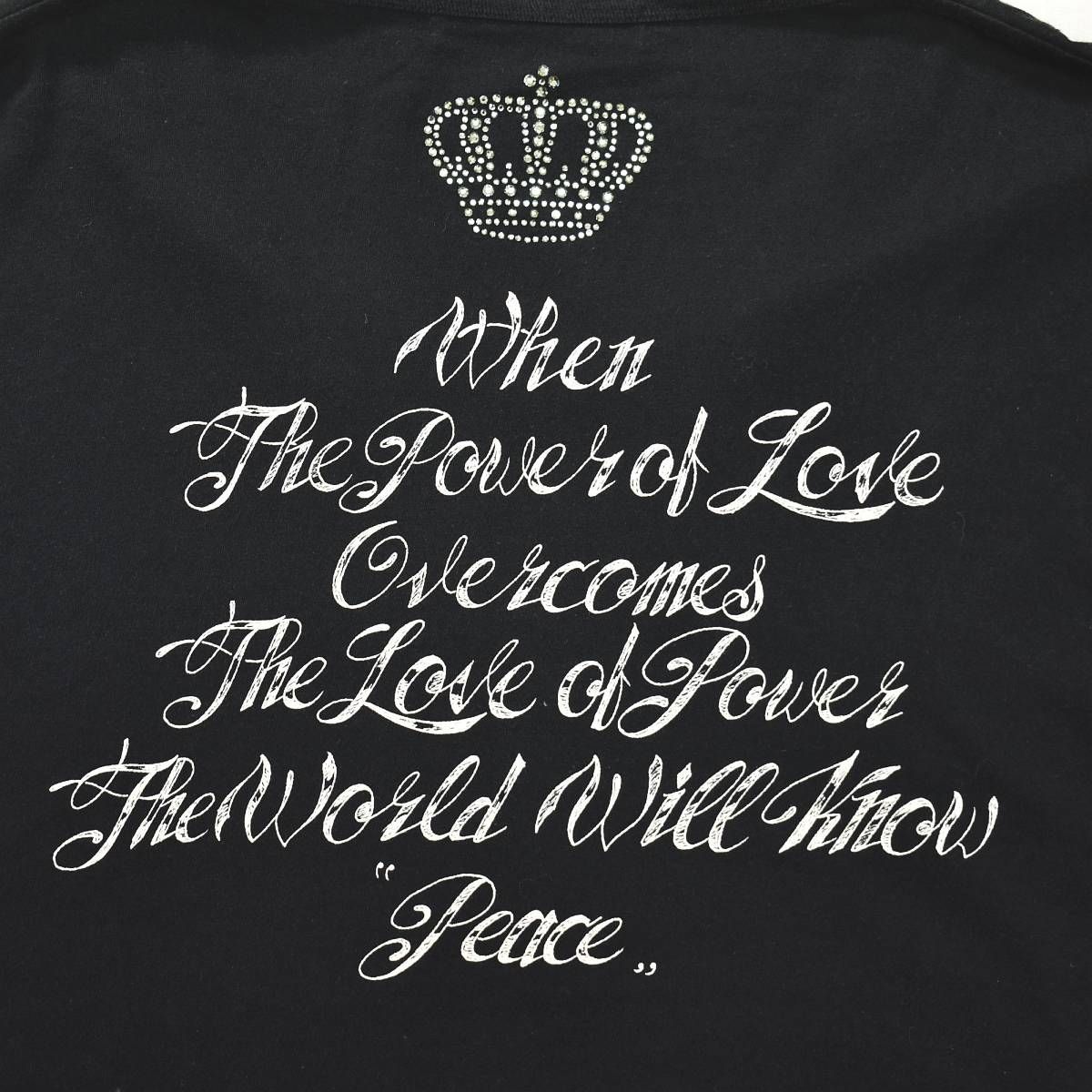 ロアー Roar 長袖 クロスガン ラインストーン Vネック Tシャツ ロンT