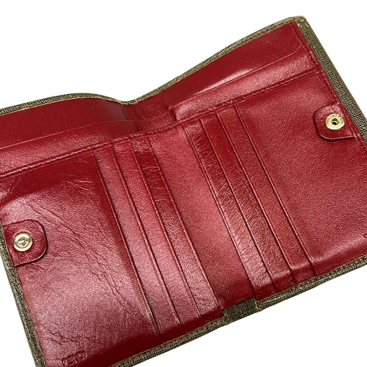 FENDI(フェンディ) Wホック財布 ズッキーノ柄 8M0255 ベージュ×ダーク