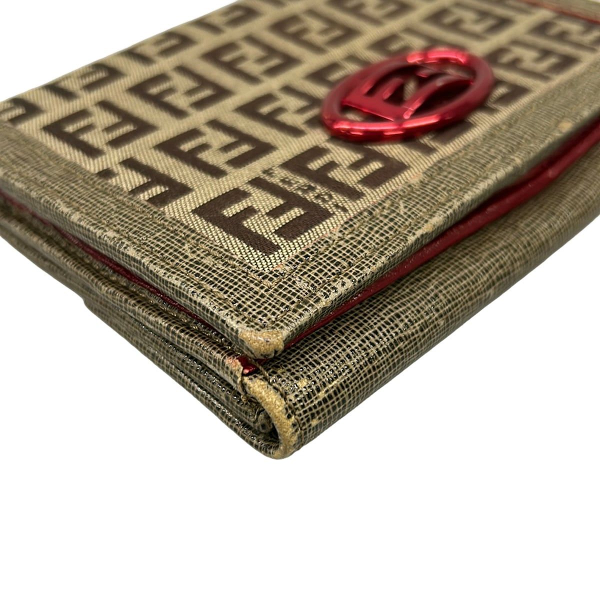 FENDI(フェンディ) Wホック財布 ズッキーノ柄 8M0255 ベージュ×ダーク