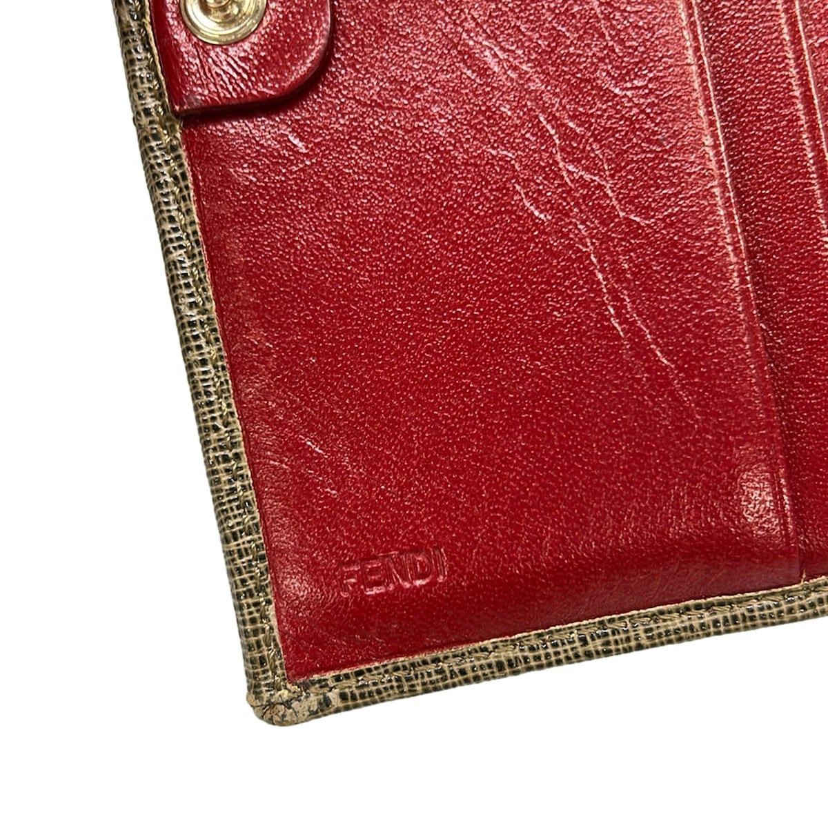 FENDI(フェンディ) Wホック財布 ズッキーノ柄 8M0255 ベージュ×ダーク