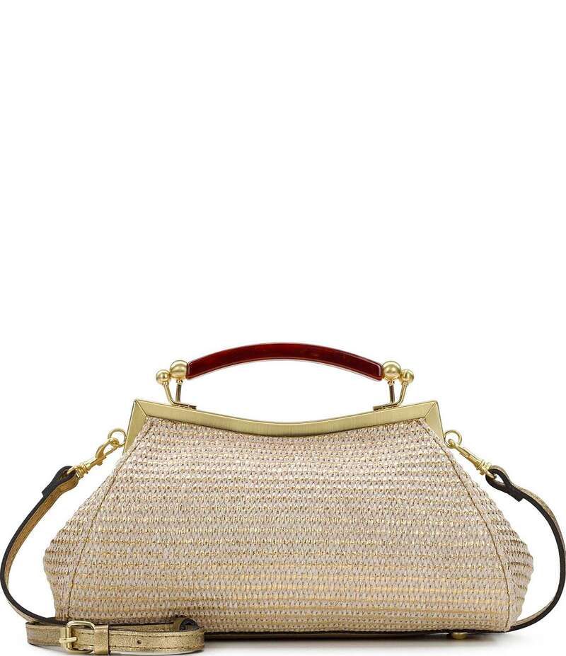 パトリシアナシュ レディース バッグ ハンドバッグ トール Patricia Nash Metallic Kelmscott Fabric Frame Satchel Bag Antique Gold