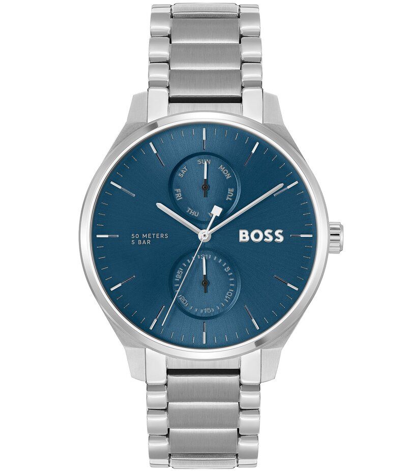 ヒューゴボス レディース アクセサリー 腕時計 Tシャツ Hugo Boss Mens Tyler Multifunction Stainless Steel Bracelet Watch Silve