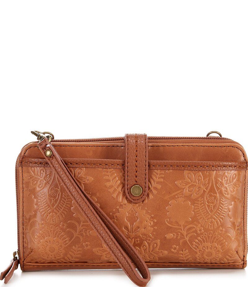 ザサック レディース バッグ ショルダーバッグ レザー The Sak Iris Large Embossed Leather Smartphone Gold Tone Crossbody Bag T