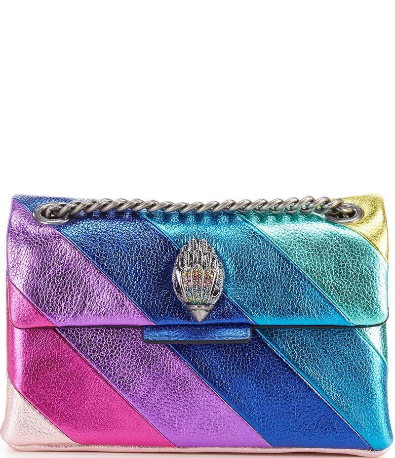 カートジェイガーロンドン レディース バッグ ショルダーバッグ ミニ トール Kurt Geiger London Mini Kensington Metallic Rainbow Striped C