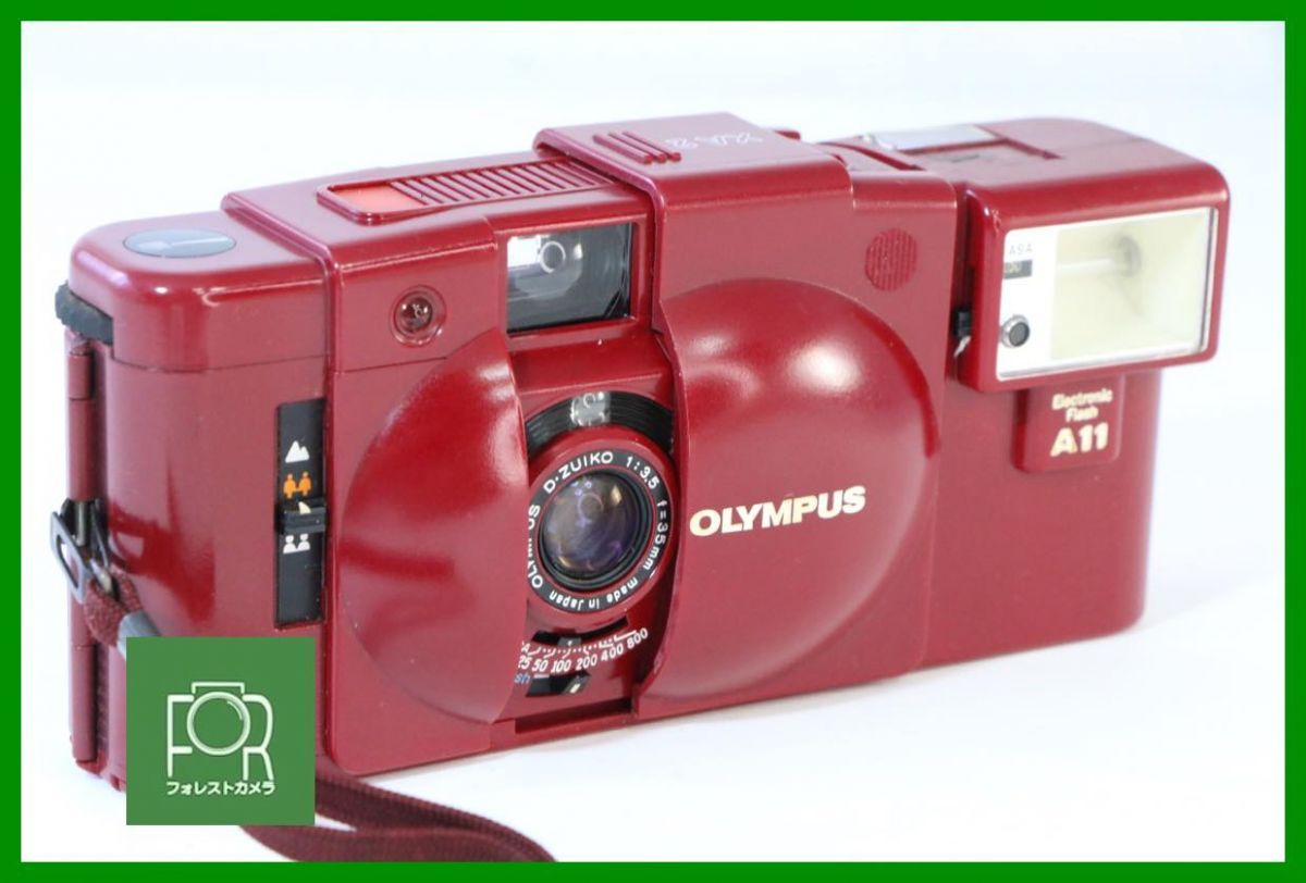 動作保証・点検済】良品□OLYMPUS XA2 + A11 ﾚｯﾄﾞ(ジャンク/おまけ