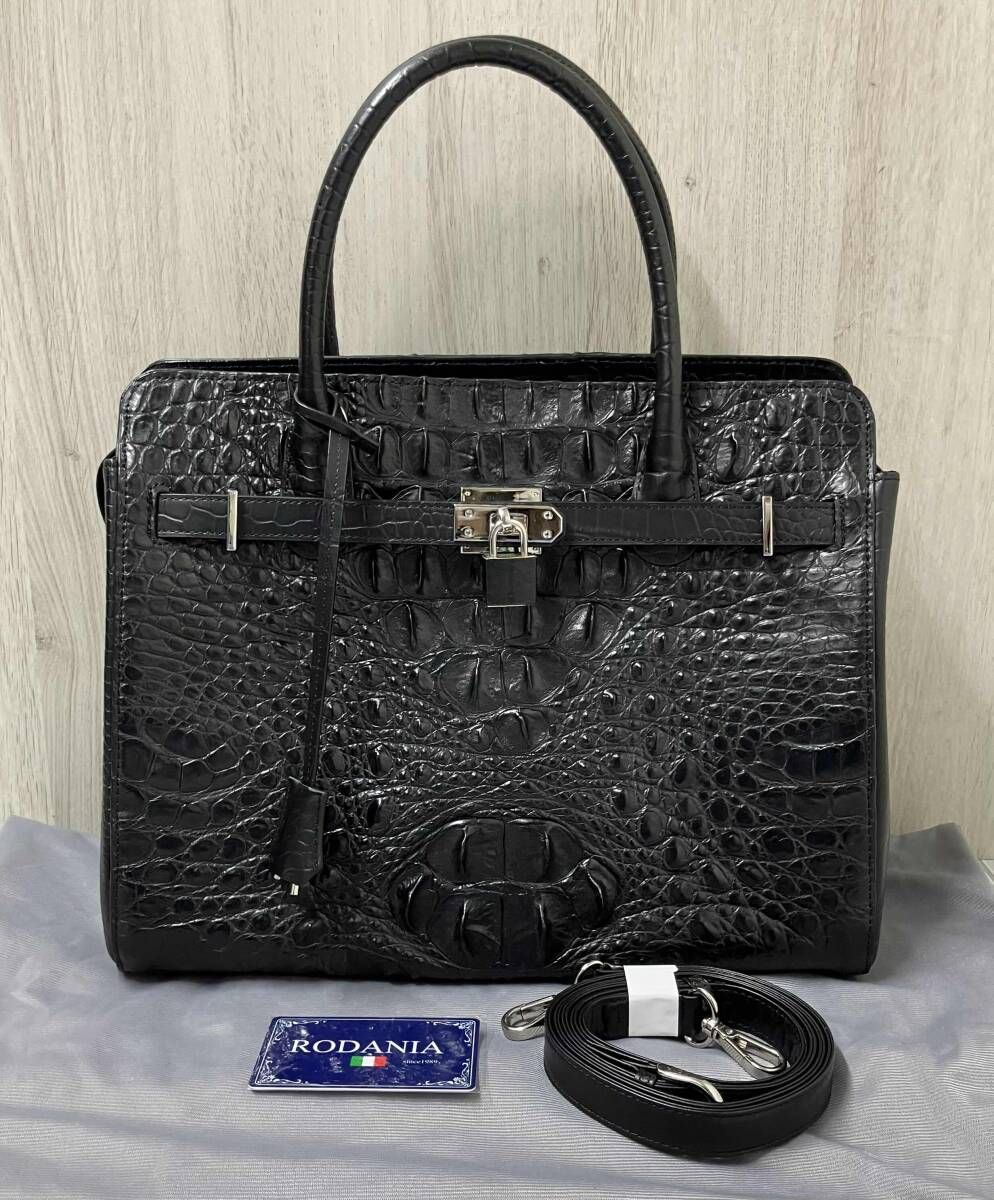 RODANIA ロダニア 3002L クロコダイル ワニ革 2way ハンドバッグ