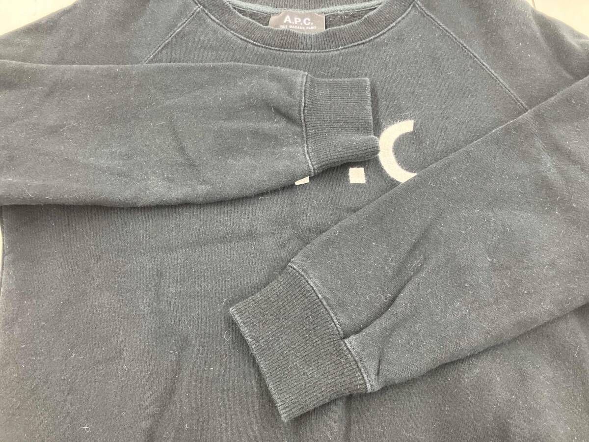 A.P.C.アーペーセー／刺繍ロゴスウェット トレーナー／ブラック S 