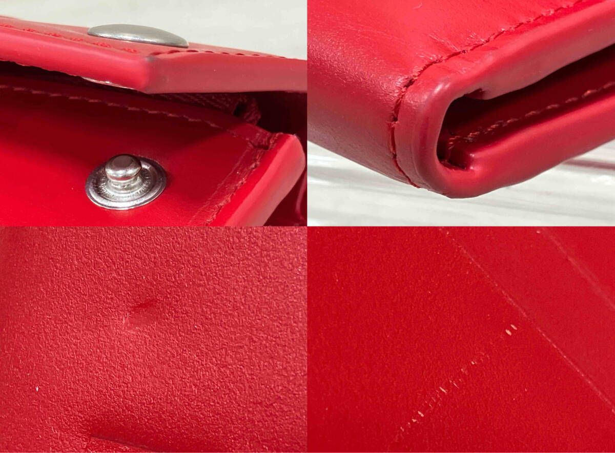 Supreme/二つ折り財布/leather chain wallet red シュプリーム レザー