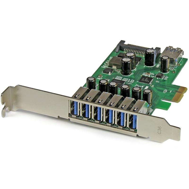 【新品】 StarTech.com 7ポートUSB 3.0増設PCIeカード USB 3.0拡張PCIe x1接続ボード(外部6ポート/内部1ポート) ロープロファイル規格にも対応 PEXUSB3S7 1 11,638円
