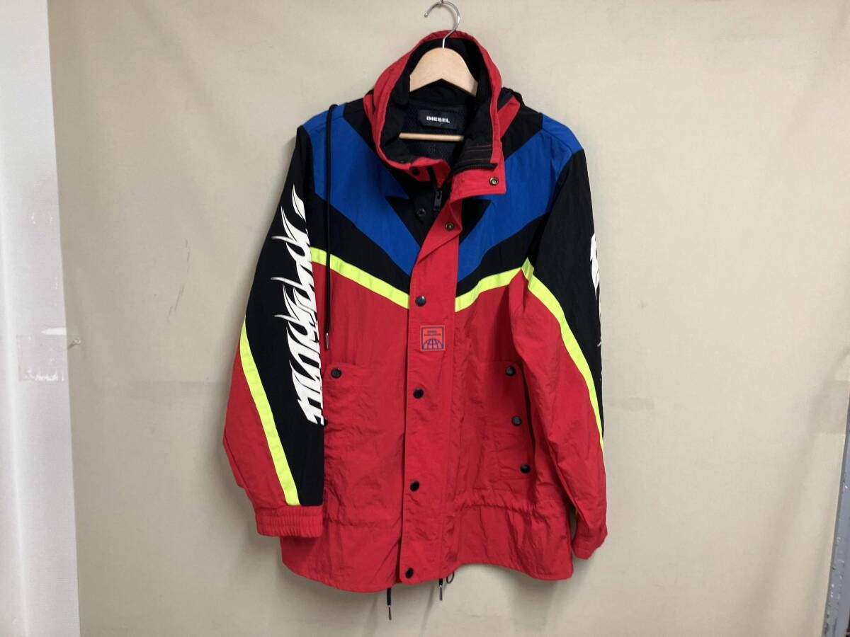 DIESEL ディーゼル ナイロンジャケット サイズXS レッド - メルカリ