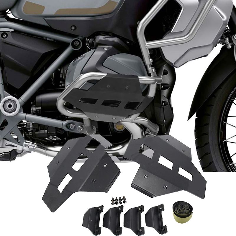 BMW R1250GS/GS Adventure 用 エンジンガード シールドガード ブラック/シルバー