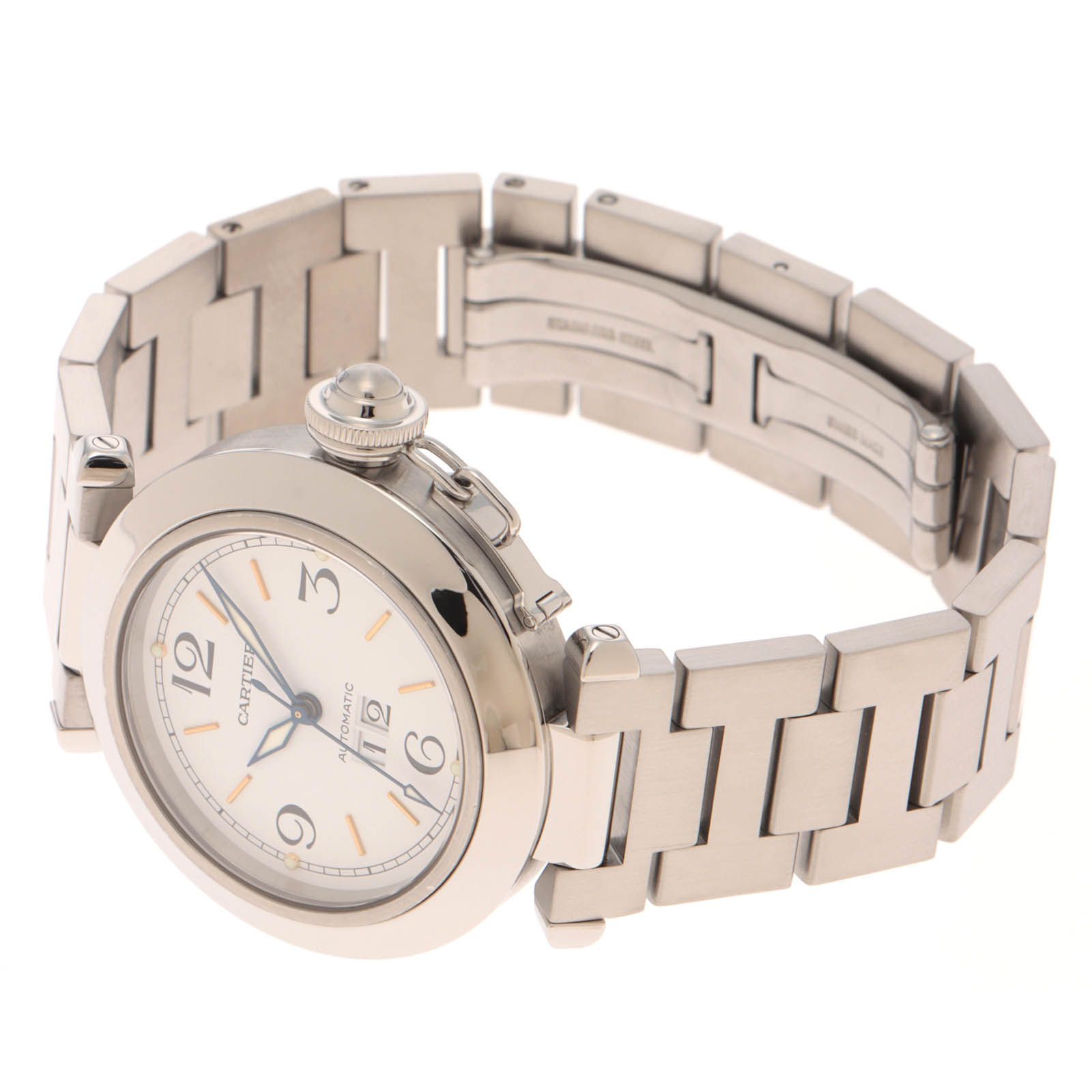 CARTIER カルティエ パシャC ビッグデイト W31044M7 腕時計 ステンレス