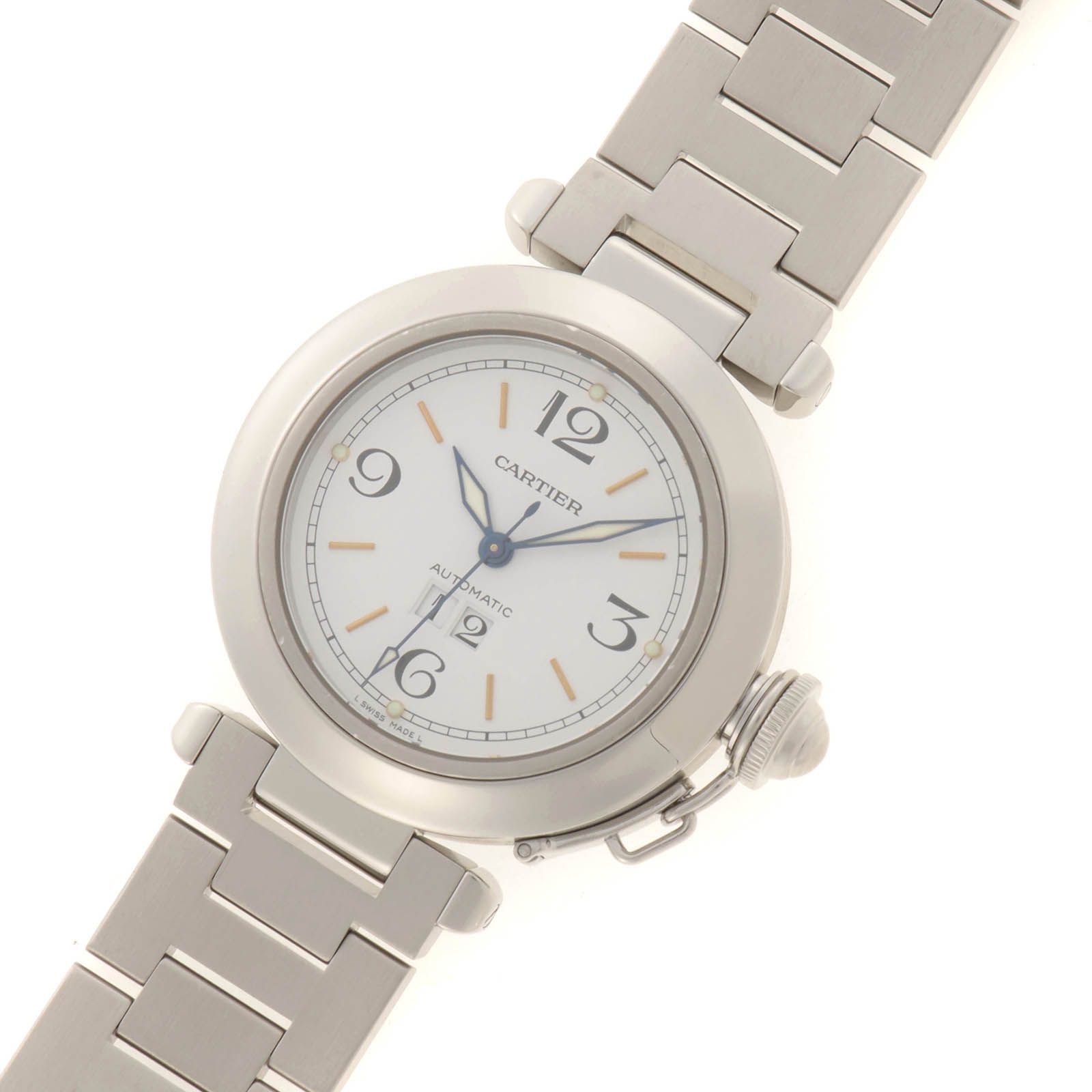 CARTIER カルティエ パシャC ビッグデイト W31044M7 腕時計 ステンレス