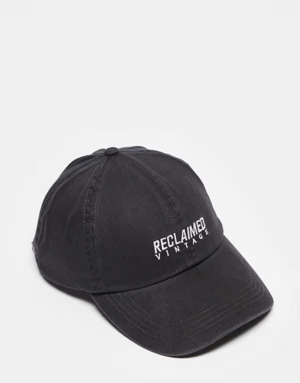 リクレイム ヴィンテージ レディース アクセサリー 帽子 キャップ ロゴ Reclaimed Vintage unisex logo cap black ブラック
