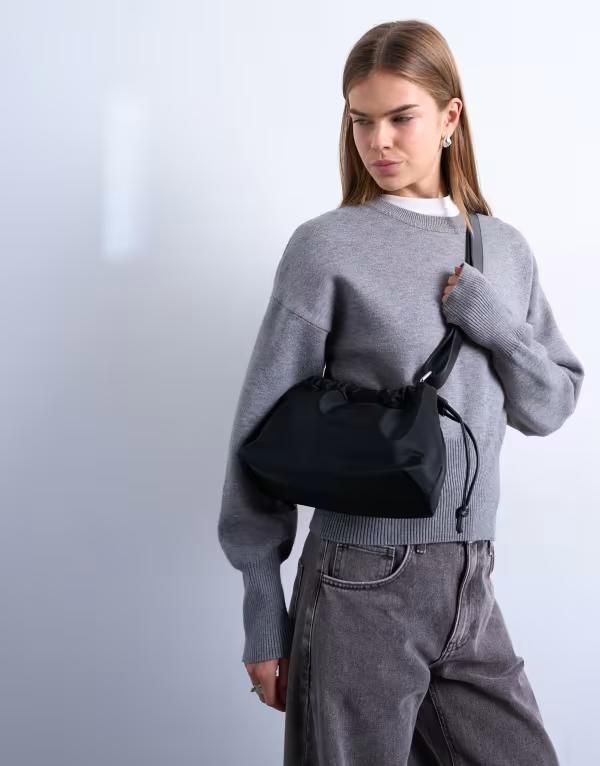 トップショップ レディース バッグ ナイロン Topshop Charlie nylon cross body bag Black ブラック