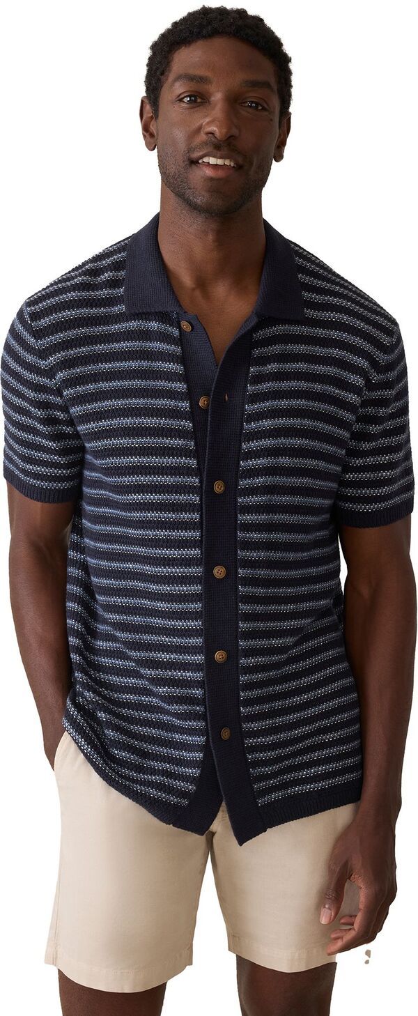ファレティ メンズ アウター ニット・セーター シャツ Faherty Mensweater Short Sleeve Shirt Northern Depthstripe ストライプ