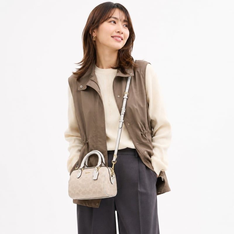 ?コーチ COACH　ミニ ローアン クロスボディ バッグ・シグネチャー キャンバス　CW329 IMXDM