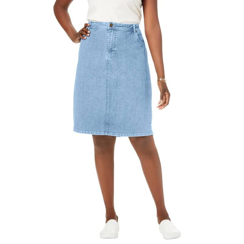ジェシカロンドン レディース ボトムスカート プラスサイズ デニム Jessica London Womens Plusize True Fit Stretch Denim Short Skirt L