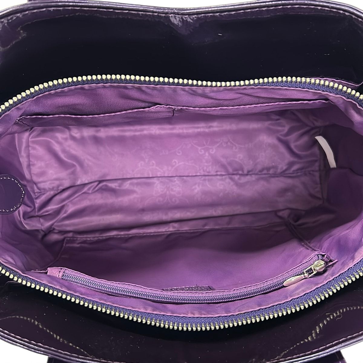 ANNA SUI(アナスイ) ハンドバッグ - パープル 型押し加工 レザー