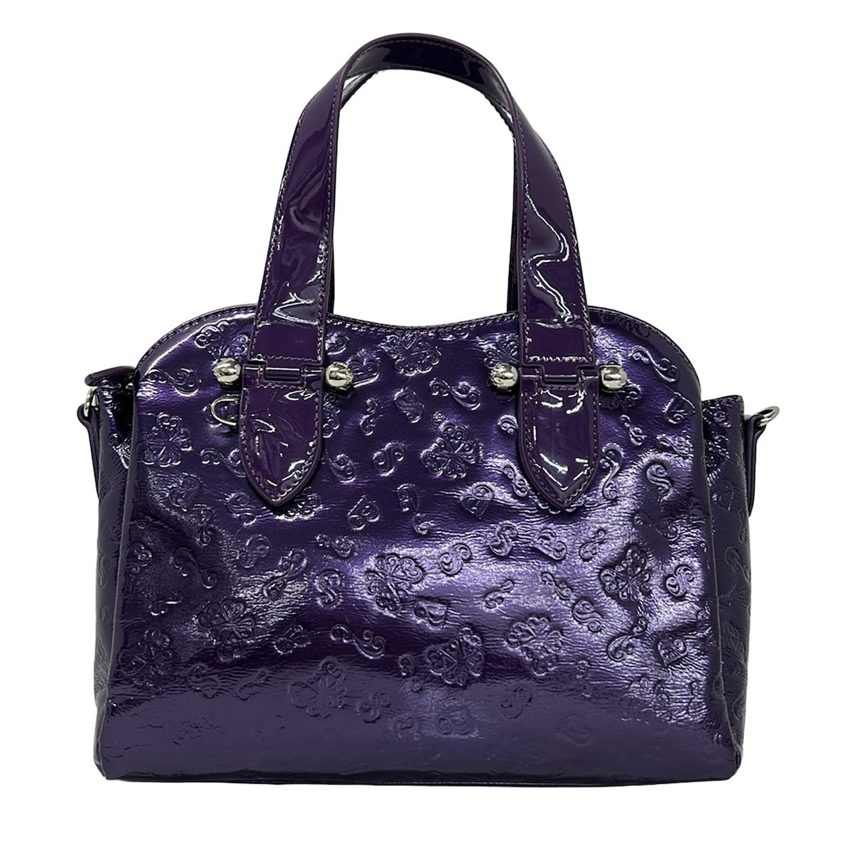 ANNA SUI(アナスイ) ハンドバッグ - パープル 型押し加工 レザー 