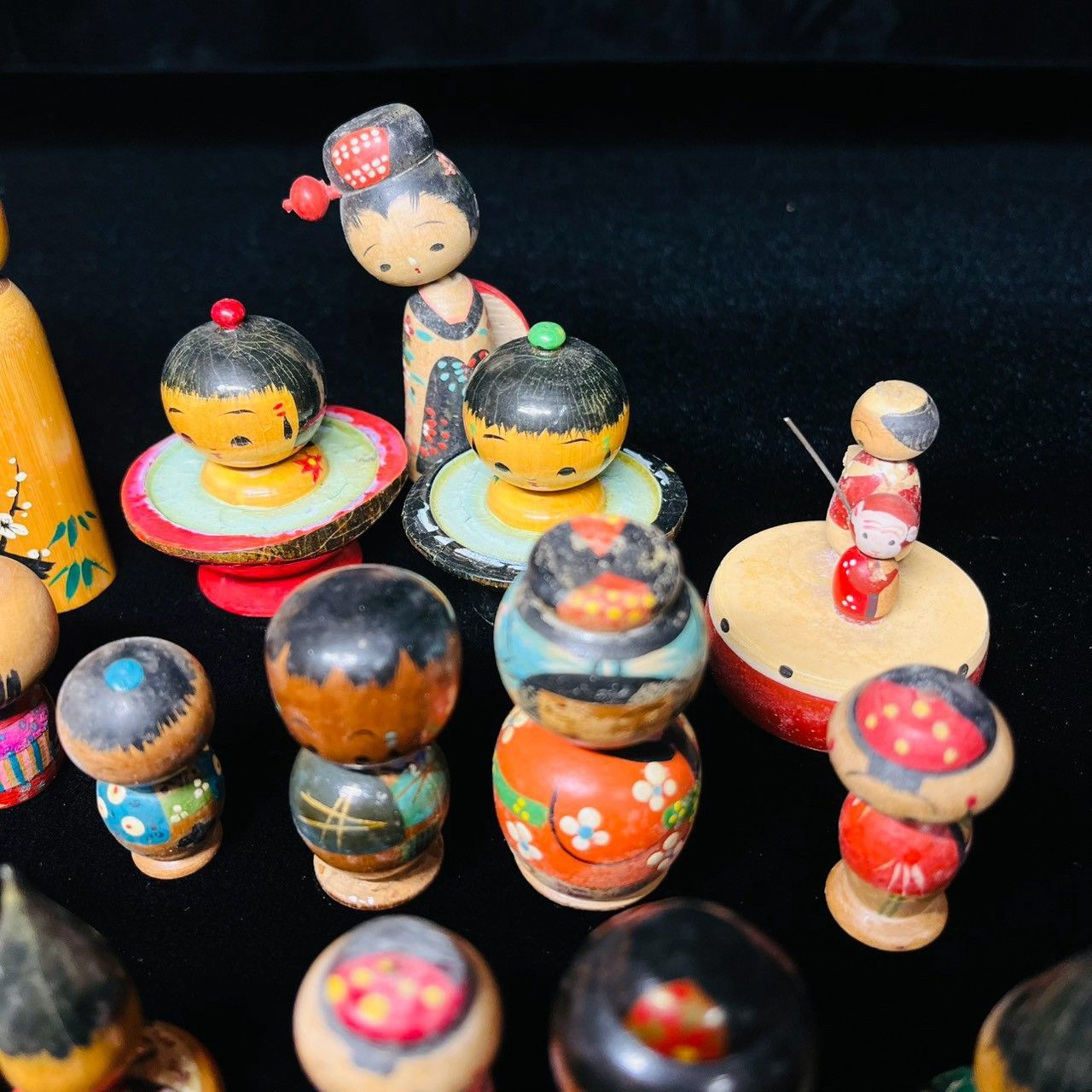 大量まとめ売り】昭和レトロ ミニこけし 民芸品 郷土玩具 木製 人形