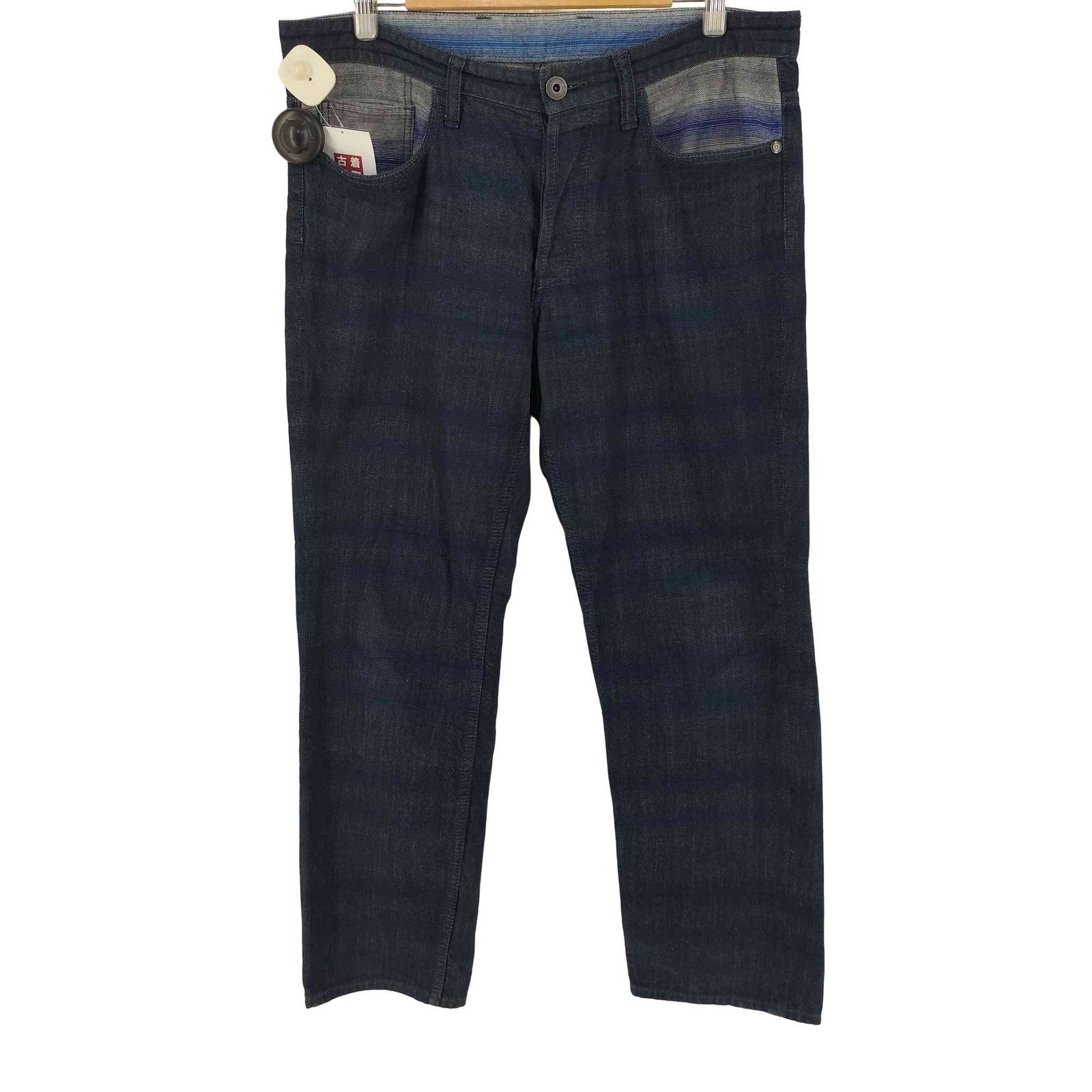 イッセイミヤケメン ISSEY MIYAKE MEN 13AW ボーダー切替 デニムパンツ