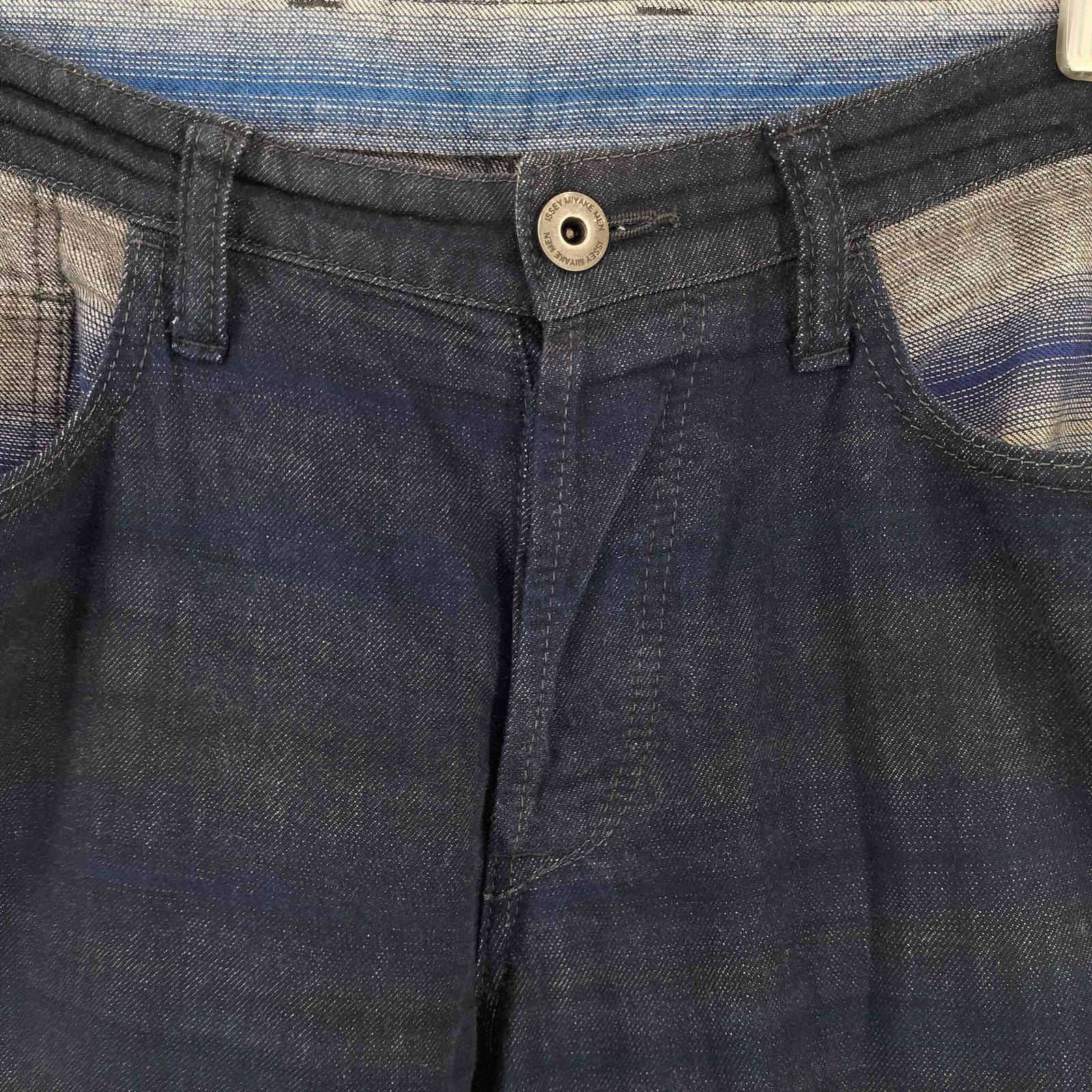 イッセイミヤケメン ISSEY MIYAKE MEN 13AW ボーダー切替 デニムパンツ