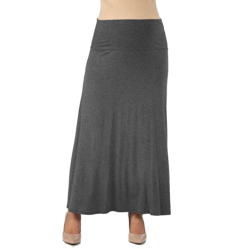 24 セブンコンフォート レディース ボトムスカート マタニティ マキシ Maternity 24Seven Comfort Apparelastic Waist Maxi Skirt Smoke G