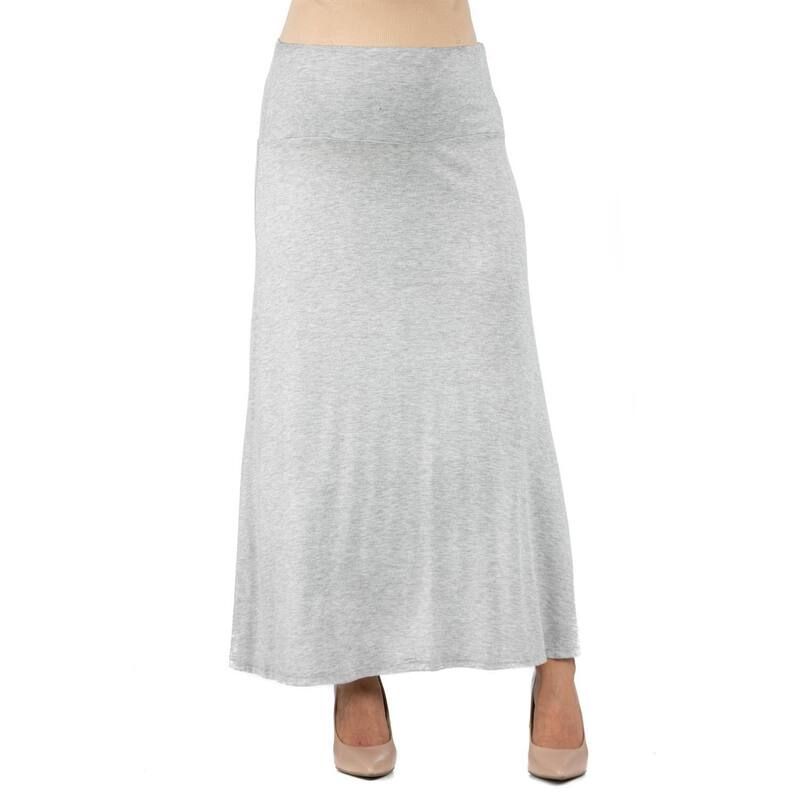 24 セブンコンフォート レディース ボトムスカート マタニティ マキシ Maternity 24Seven Comfort Apparelastic Waist Maxi Skirt Heather