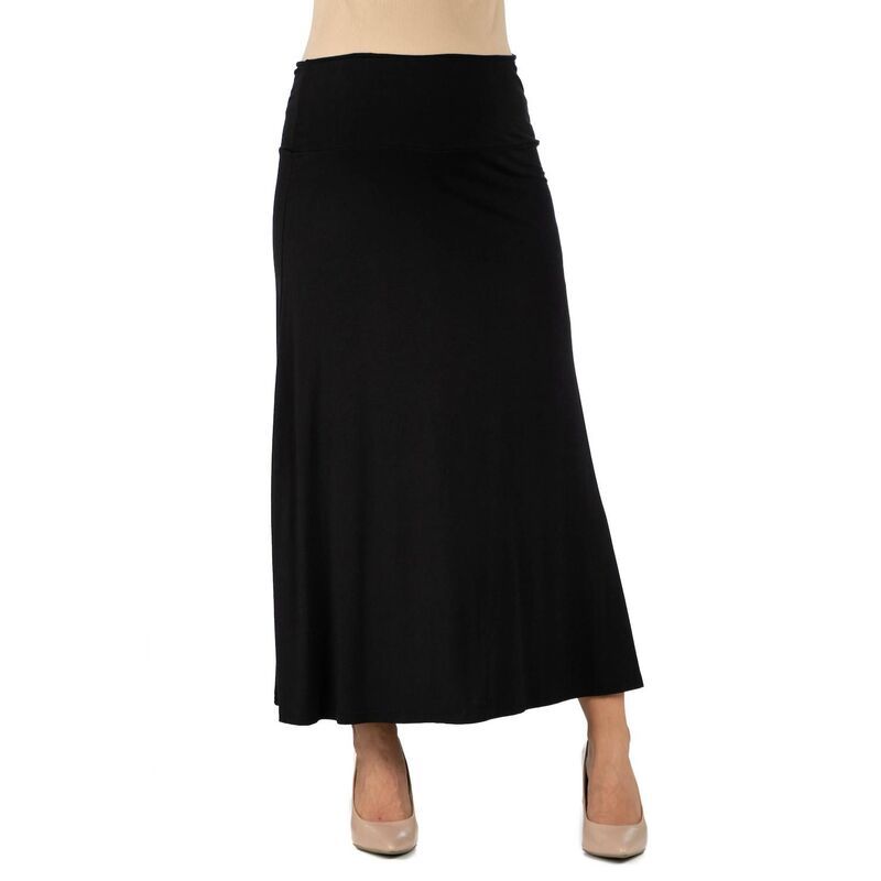 24 セブンコンフォート レディース ボトムスカート マタニティ マキシ Maternity 24Seven Comfort Apparelastic Waist Maxi Skirt Black ブ