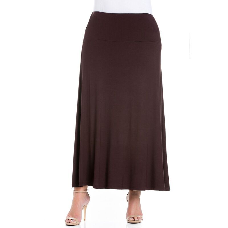 24 セブンコンフォート レディース ボトムスカート プラスサイズ マキシ Plusize 24Seven Comfort Apparel Comfortable Fit Elastic Waist