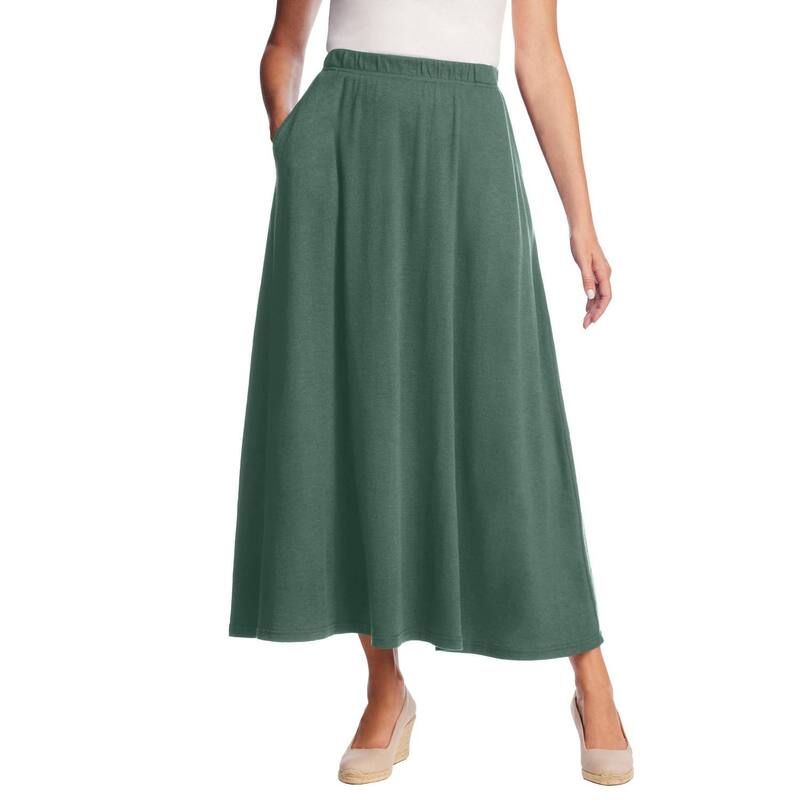 ウーマン ウィズイン レディース ボトムスカート プラスサイズ プチ マキシ Woman Within Womens Plusize Petite 7Day Maxi Skirt Pine