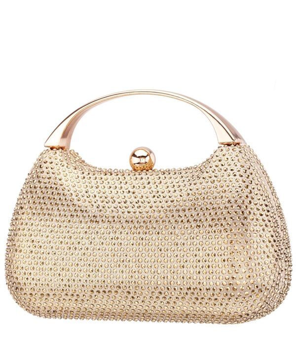 ニナ レディース バッグ ハンドバッグ Nina Crystal Minaudiere with Metal Handle Gold ゴールド