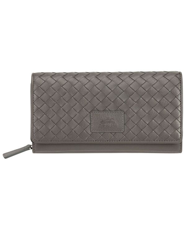 マンシーニ レディース バッグ クラッチバッグ Mancini Womens Basket Weave Collection RFID Secure Clutch Wallet Gray グレー