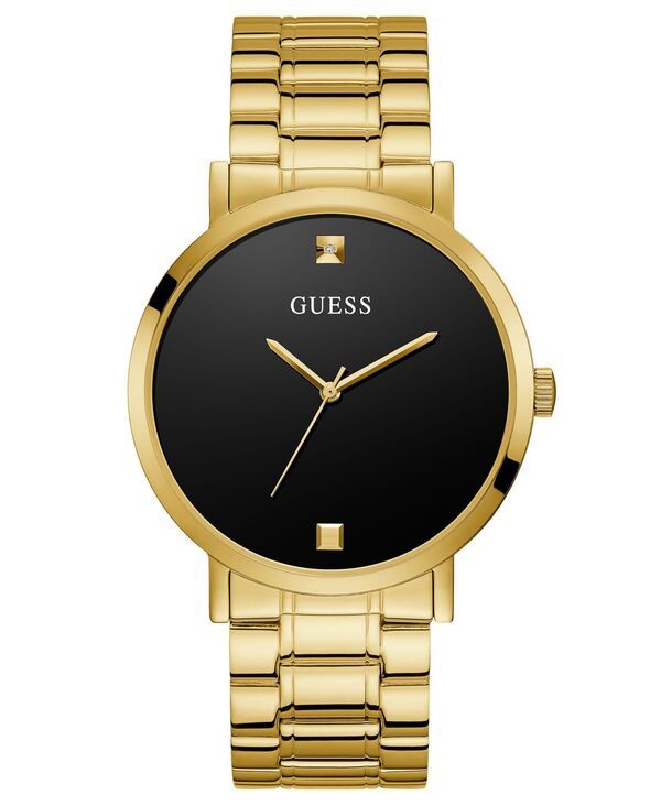 ゲス メンズ アクセサリー 腕時計 Tシャツ GUESS Mens DiamondAccent GoldTone Stainless Steel Bracelet Watch 44mm Gold ゴー