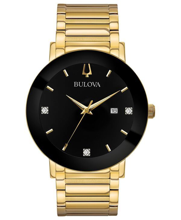 ブロバ メンズ アクセサリー 腕時計 Tシャツ Bulova Mens Futuro Diamond Dress DiamondAccent GoldTone Stainless Steel Brac