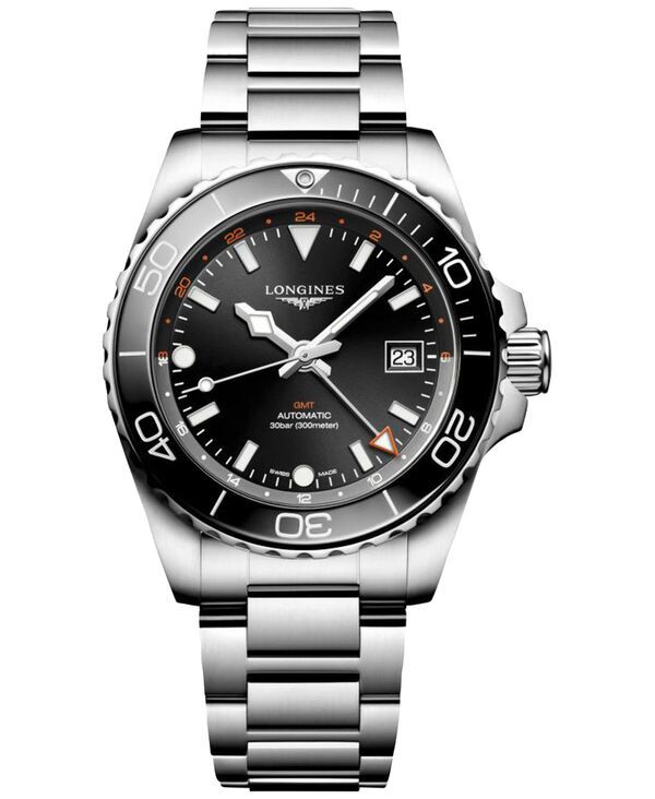 ロンジン メンズ アクセサリー 腕時計 Tシャツ Longines Mens Swiss Automatic HydroConquest Stainless Steel Steel Bracelet