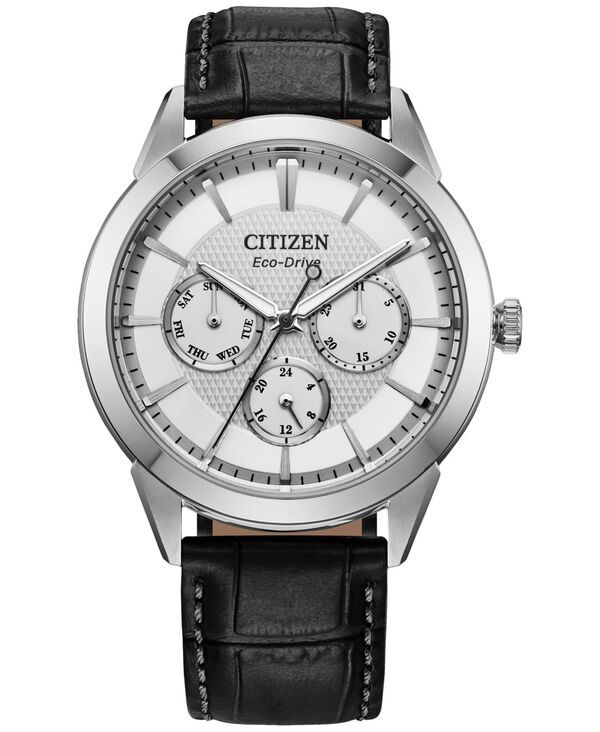 シチズン メンズ アクセサリー 腕時計 レザー Citizen EcoDrive Mens Rolan Gray Leather Strap Watch 40mm Gray グレー