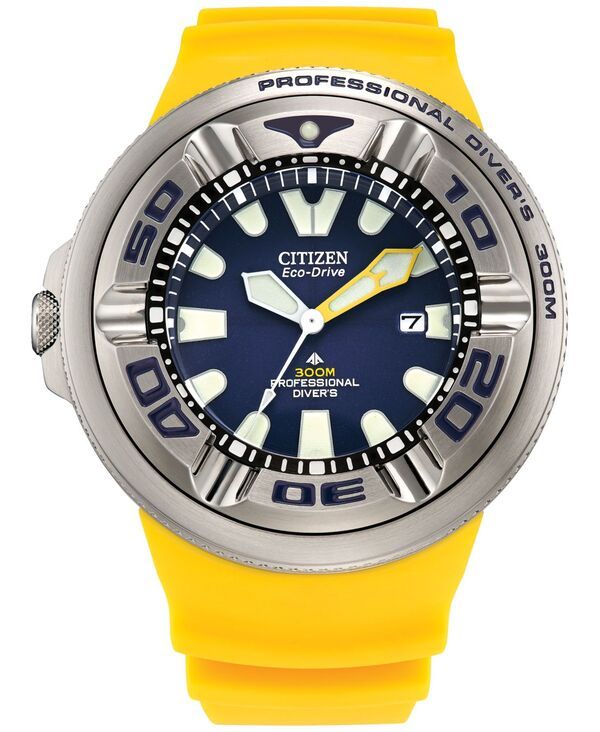 シチズン メンズ アクセサリー 腕時計 Citizen EcoDrive Mens Promaster Dive Yellow Strap Watch 48mm Yellow イエロー