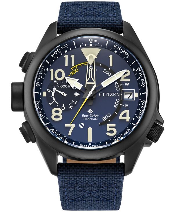 シチズン メンズ アクセサリー 腕時計 ナイロン Citizen Mens Mens Promaster Land EcoDrive Navy Nylon Strap Watch 47mm Navy