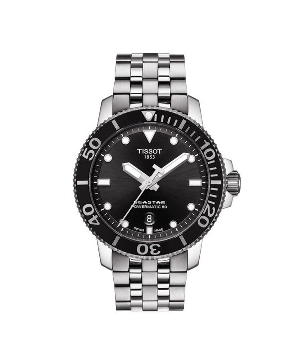 ティソット メンズ アクセサリー 腕時計 Tシャツ Tissot Mens Swiss Automatic TSport Seastar 1000 Gray Stainless Steel Brace