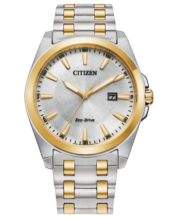 シチズン メンズ アクセサリー 腕時計 Tシャツ Citizen EcoDrive Mens Corso TwoTone Stainless Steel Bracelet Watch 41mm Two