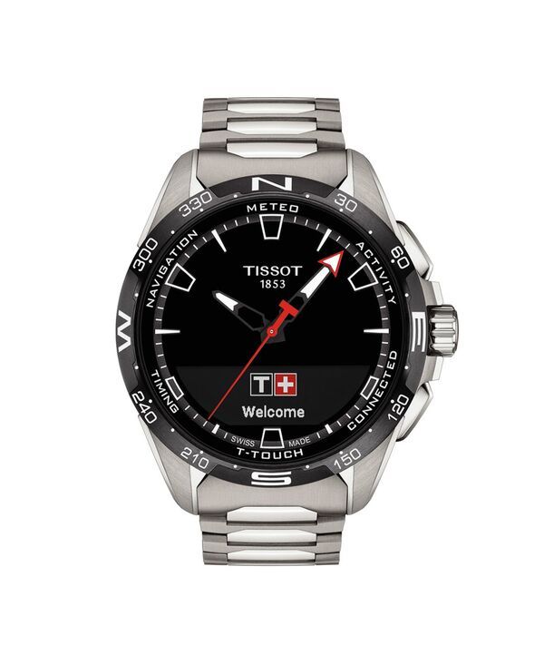 ティソット メンズ アクセサリー 腕時計 Tissot Mens Swiss TTouch Connect Solar Titanium Bracelet Smart Watch 48mm Silve