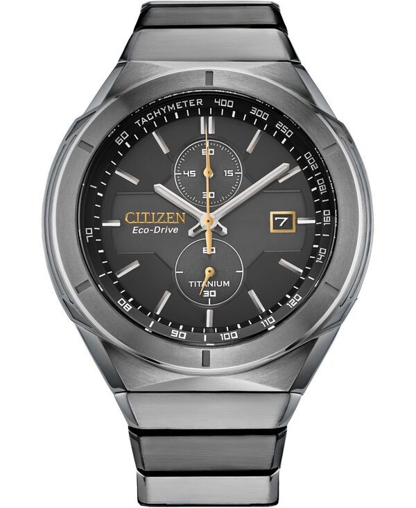 シチズン メンズ アクセサリー 腕時計 Citizen Mens Chronograph Armor EcoDrive SilverTone Titanium Bracelet Watch 44mm