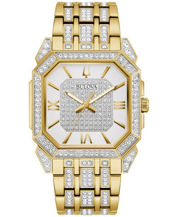 ブロバ メンズ アクセサリー 腕時計 Tシャツ Bulova Mens Crystal Octava GoldTone Stainless Steel Bracelet Watch 40mm Gold