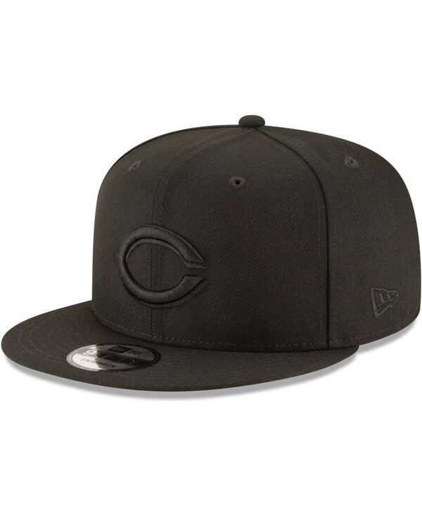 ニューエラ メンズ アクセサリー 帽子 New Era Mens Black Cincinnati Reds Black on Black 9FIFTY Team Snapback Adjustabl
